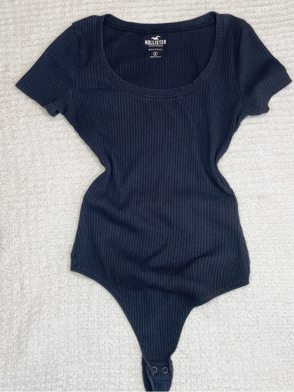 Hollister Black Ribbed Scoop Bodysuit